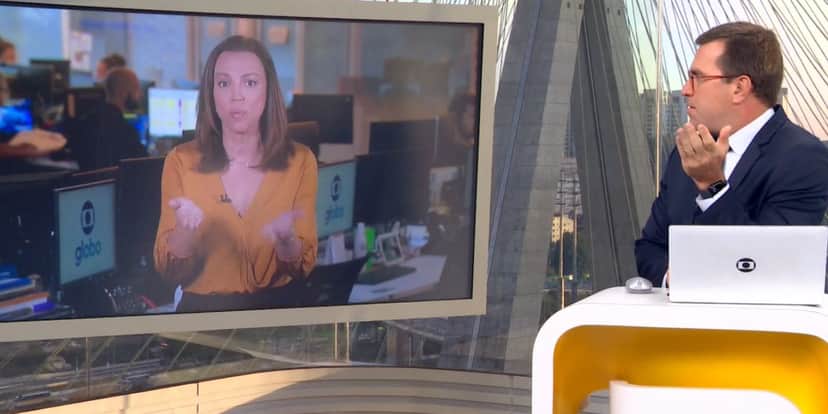 Ana Paula Araújo invade jornal de Bocardi, se revolta e sobe até tom de voz na Globo: "É absurdo demais" Ana Paula Araújo invade jornal de Bocardi, se revolta e sobe até tom de voz na Globo: "É absurdo demais"