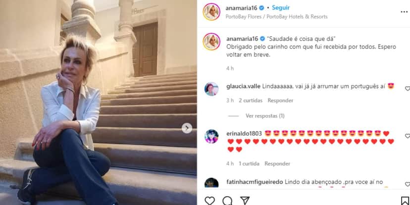 "Espero voltar", Ana Maria deixa o Brasil e surge no país do ex que recusa a assinar divórcio: "Dá saudade" "Espero voltar", Ana Maria deixa o Brasil e surge no país do ex que recusa a assinar divórcio: "Dá saudade"