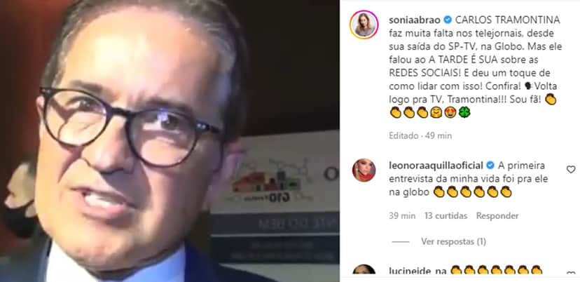 Sonia Abrão publica entrevista de Carlos Tramontina ao "A Tarde É Sua" e assume ser fã Sonia Abrão publica entrevista de Carlos Tramontina ao "A Tarde É Sua" e assume ser fã
