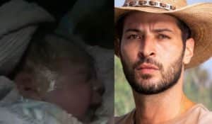 Leandro Lima, o Levi de Pantanal contou que o filho mais novo nasceu no carro, na última semana (Foto: Reprodução / Globo) Leandro Lima, o Levi de Pantanal contou que o filho mais novo nasceu no carro, na última semana (Foto: Reprodução / Globo)
