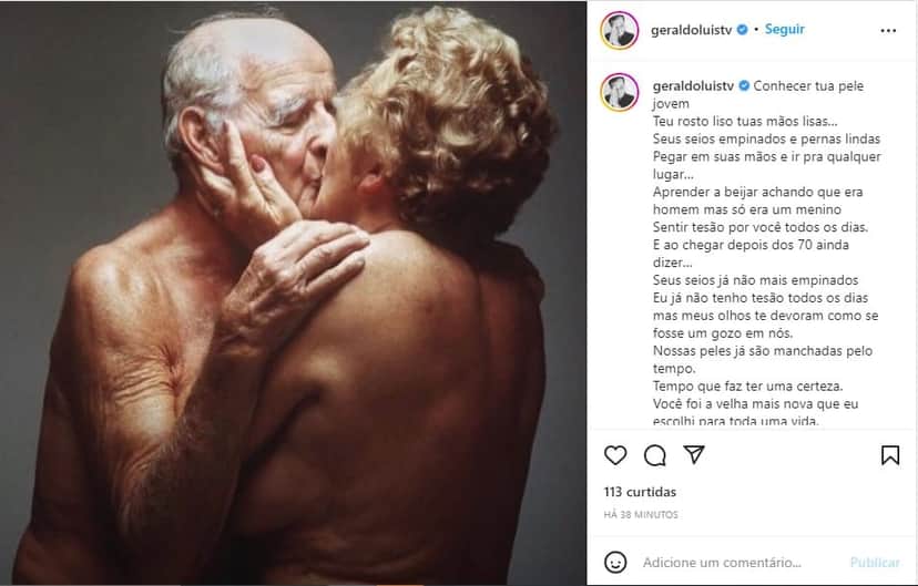 Geraldo Luís expõe carta de amor e foto aos beijos - Foto: Reprodução Geraldo Luís expõe carta de amor e foto aos beijos - Foto: Reprodução