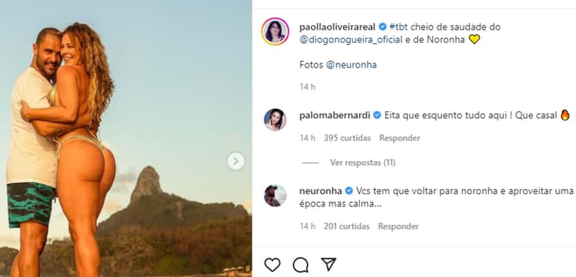 De biquíni fio-dental, Paolla Oliveira surge agarrada a Diogo Nogueira De biquíni fio-dental, Paolla Oliveira surge agarrada a Diogo Nogueira