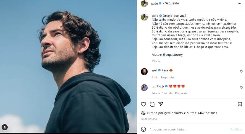 Alexandre Pato fez desabafo nas redes sociais (Foto: Reprodução) Alexandre Pato fez desabafo nas redes sociais (Foto: Reprodução)