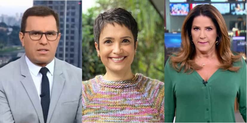 Rodrigo Bocardi, Sandra Annenberg e Christiane pelajo, jornalistas da Globo - Foto: Reprodução Rodrigo Bocardi, Sandra Annenberg e Christiane pelajo, jornalistas da Globo - Foto: Reprodução