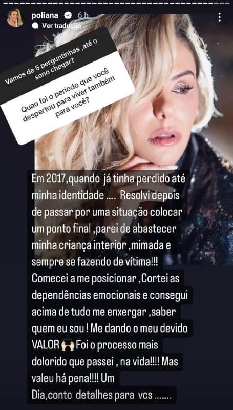 Poliana Rocha, esposa de Leonardo, desabafou sobre o passado (Foto: Reprodução/ Instagram) Poliana Rocha, esposa de Leonardo, desabafou sobre o passado (Foto: Reprodução/ Instagram)