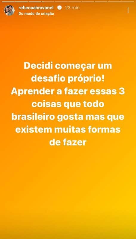 Rebeca Abravanel relatou dificuldade na cozinha e pediu ajuda (Foto: Reprodução/ Instagram) Rebeca Abravanel relatou dificuldade na cozinha e pediu ajuda (Foto: Reprodução/ Instagram)