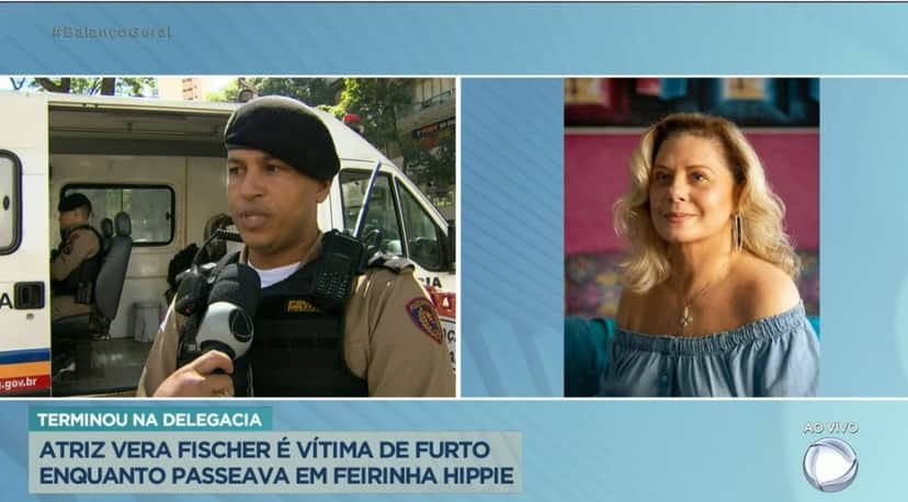 Vera Fischer foi um dos assuntos do noticiário policial do Balanço Geral Vera Fischer foi um dos assuntos do noticiário policial do Balanço Geral