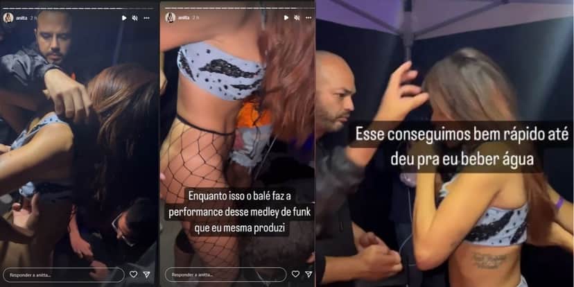 Anitta trocando de roupa durante show (Reprodução: Instagram) Anitta trocando de roupa durante show (Reprodução: Instagram)
