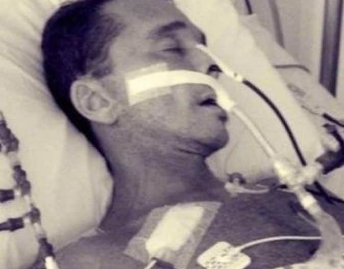 Netinho em época em que estava entubado em hospital (Foto: Reprodução) Netinho em época em que estava entubado em hospital (Foto: Reprodução)