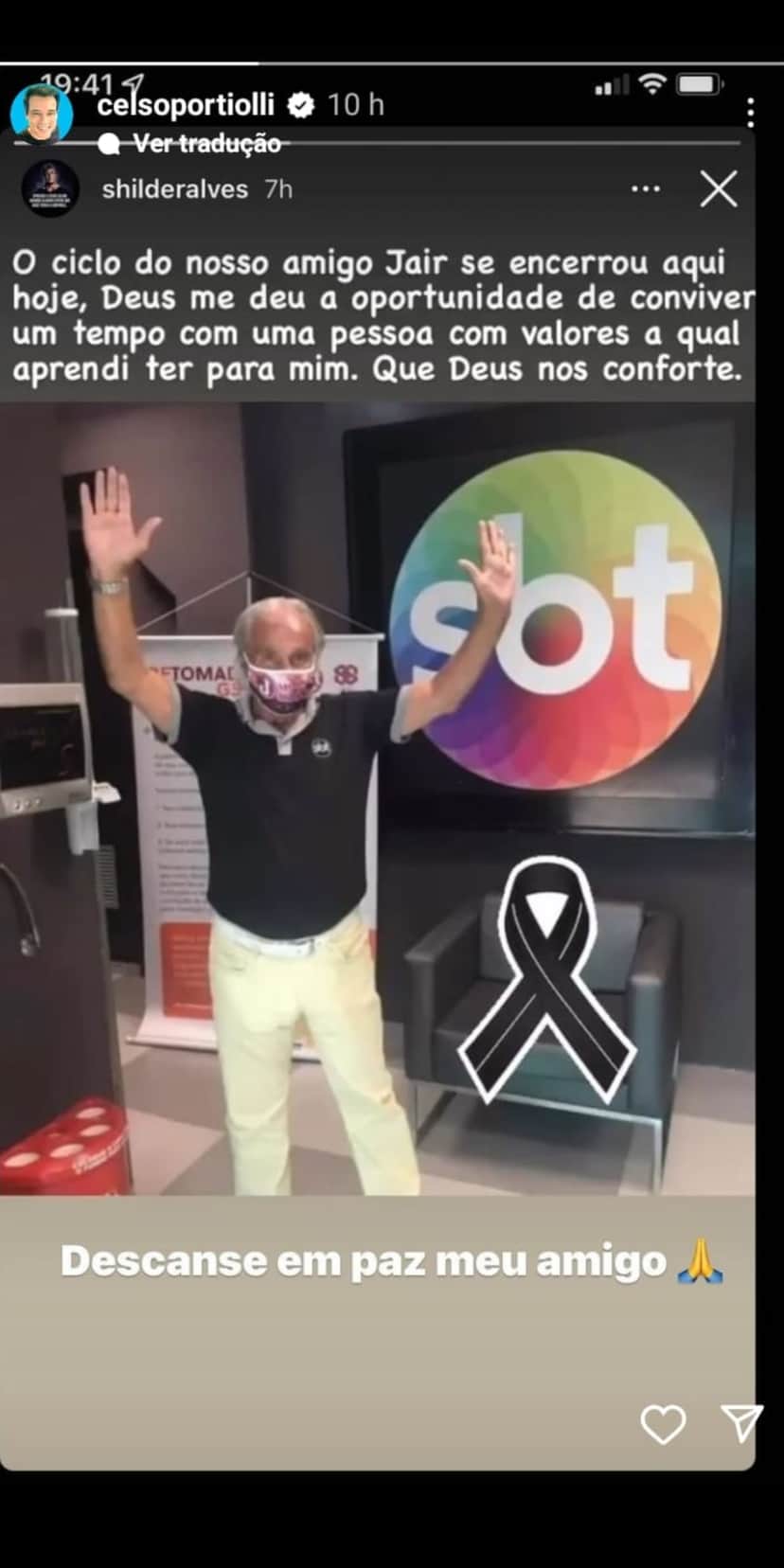 Publicação de Celso Portiolli (Imagem: Reprodução) Publicação de Celso Portiolli (Imagem: Reprodução)