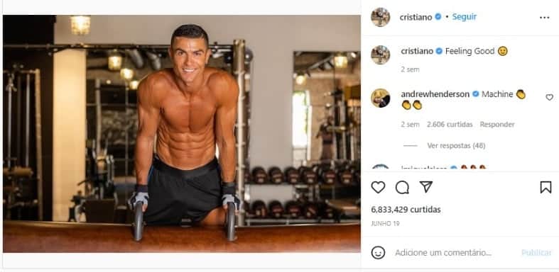 Cristiano Ronaldo teria aumentado o pênis (Foto: Reprodução/Instagram) Cristiano Ronaldo teria aumentado o pênis (Foto: Reprodução/Instagram)