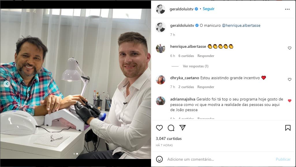 Geraldo Luís expõe história de manicuro ao Brasil - Foto: Reprodução Geraldo Luís expõe história de manicuro ao Brasil - Foto: Reprodução