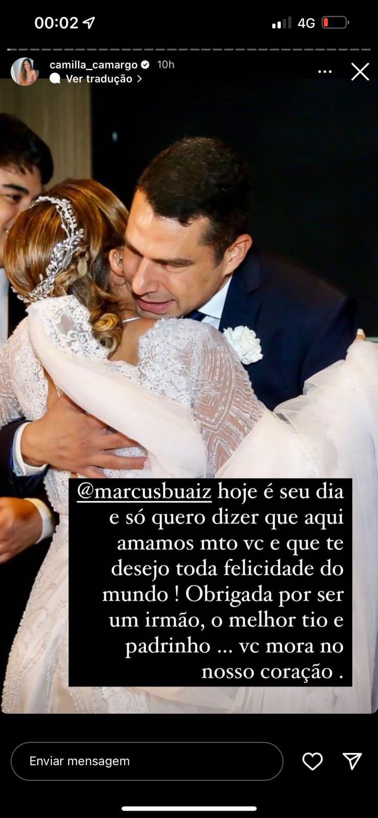 Camilla Camargo, irmã de Wanessa, se declara a Marcus Buaiz (Foto: Reprodução) Camilla Camargo, irmã de Wanessa, se declara a Marcus Buaiz (Foto: Reprodução)