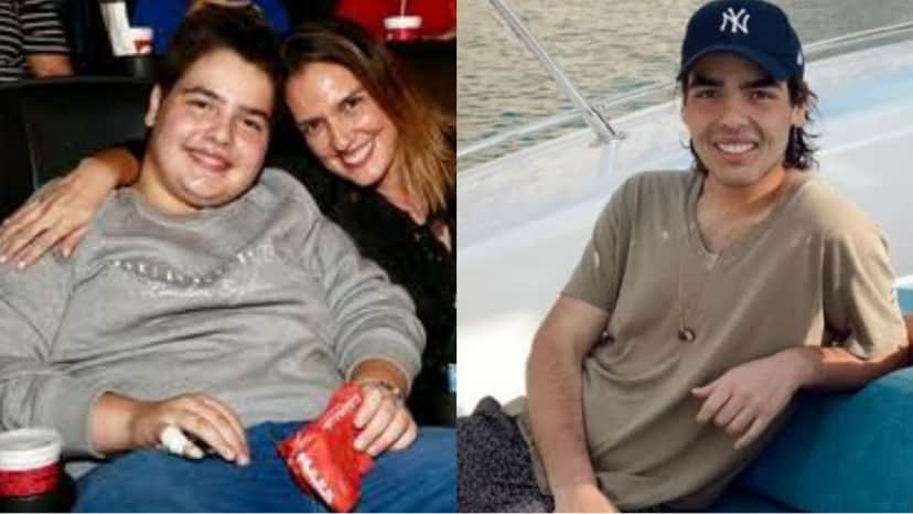 João Guilherme antes, ao lado da mãe, Luciana Cardoso, e atualmente João Guilherme antes, ao lado da mãe, Luciana Cardoso, e atualmente