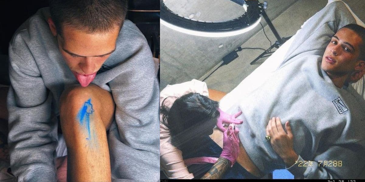 João Guilherme posta foto fazendo tatuagens (Foto: Instagram) João Guilherme posta foto fazendo tatuagens (Foto: Instagram)