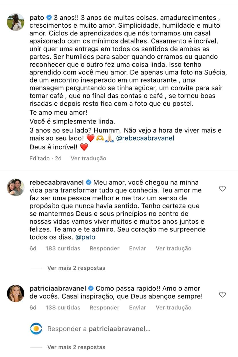 Pato confirma desfecho com Rebeca Abravanel Pato confirma desfecho com Rebeca Abravanel