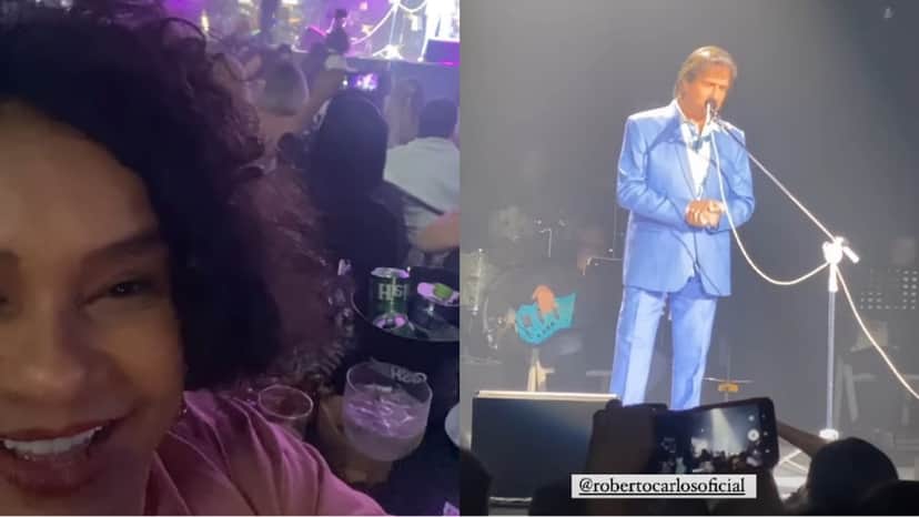 A atriz Solange Couto esteve presente tietando Roberto Carlos A atriz Solange Couto esteve presente tietando Roberto Carlos