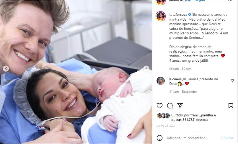 Thaís Fersoza expõe nascimento de Teodoro e se declara - Foto: Reprodução Thaís Fersoza expõe nascimento de Teodoro e se declara - Foto: Reprodução