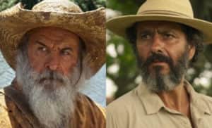 José Leôncio (Marcos Palmeira) morre e assume lugar do Velho do Rio (Osmar Prado) em Pantanal (Foto: Reprodução / Globo) José Leôncio (Marcos Palmeira) morre e assume lugar do Velho do Rio (Osmar Prado) em Pantanal (Foto: Reprodução / Globo)
