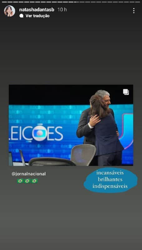 William Bonner e Renata Vasconcellos nos bastidores do Jornal Nacional (Foto: Reprodução/ Instagram) William Bonner e Renata Vasconcellos nos bastidores do Jornal Nacional (Foto: Reprodução/ Instagram)