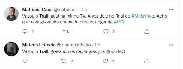 Áudio vazado de Tralli na Globo repercutiu2 no Twitter Áudio vazado de Tralli na Globo repercutiu2 no Twitter