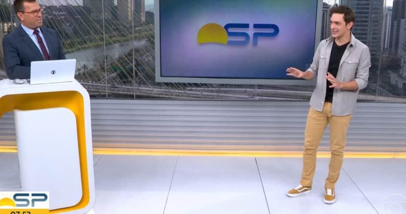 Rodrigo Bocardi e Alessandro Jodar no Bom Dia São Paulo- Foto: Reprodução/Globo Rodrigo Bocardi e Alessandro Jodar no Bom Dia São Paulo- Foto: Reprodução/Globo