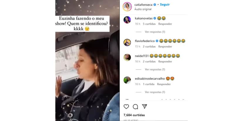 Catia Fonseca - cantando - carro Catia Fonseca - cantando - carro