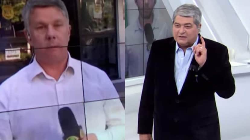 Datena chamou atenção de repórter ao vivo (Imagem: Montagem) Datena chamou atenção de repórter ao vivo (Imagem: Montagem)
