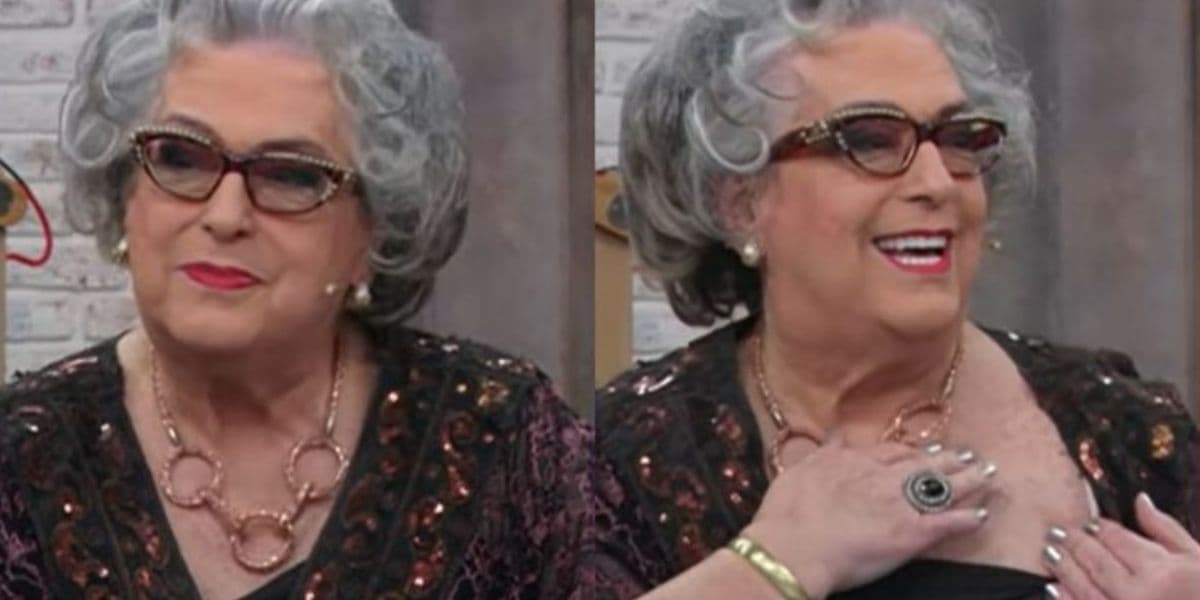 Apresentadora Mamma Bruschetta surpreende telespectadores e puxa blusa para mostrar detalhe inusitado no seu corpo - Reprodução Apresentadora Mamma Bruschetta surpreende telespectadores e puxa blusa para mostrar detalhe inusitado no seu corpo - Reprodução