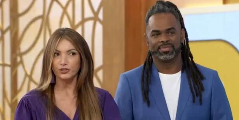 Patrícia Poeta e Manoel Soares no Encontro Patrícia Poeta e Manoel Soares no Encontro