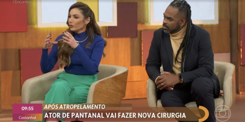 Encontro exibe vídeo de ator de Pantanal que foi atropelado, em maca de hospital falando sobre amigo que morreu: "Saudade"