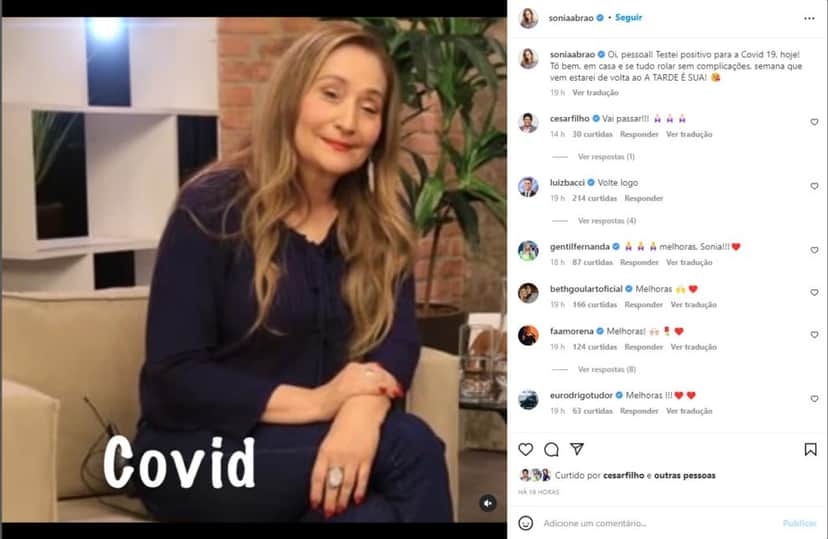 Sônia Abrão falou sobre o seu afastamento do A Tarde é Sua por conta da Covid 19 Sônia Abrão falou sobre o seu afastamento do A Tarde é Sua por conta da Covid 19
