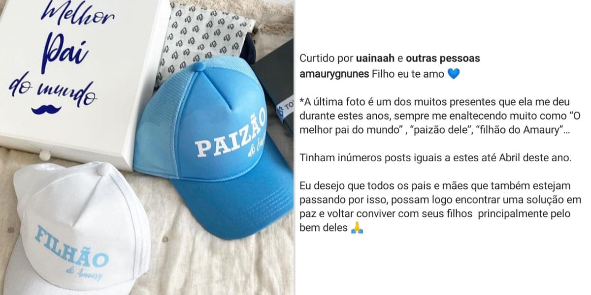 Amaury mostra último presente que recebeu de seu filho (Reprodução: Instagram) Amaury mostra último presente que recebeu de seu filho (Reprodução: Instagram)
