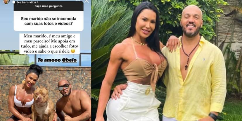 Gracyanne Barbosa fala sobre seu marido, Belo (Reprodução: Montagem TV Foco) Gracyanne Barbosa fala sobre seu marido, Belo (Reprodução: Montagem TV Foco)