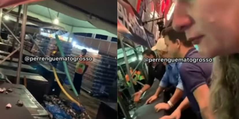 Vídeo de fãs revoltados em show de Leonardo, com Bruno e Marrone (Reprodução: Perrengue Mato Grosso) Vídeo de fãs revoltados em show de Leonardo, com Bruno e Marrone (Reprodução: Perrengue Mato Grosso)