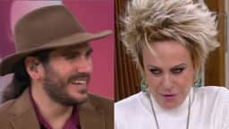 Ana Maria assusta Gabriel Sater com o que faz na Globo e ator pede: “Não me olha assim”