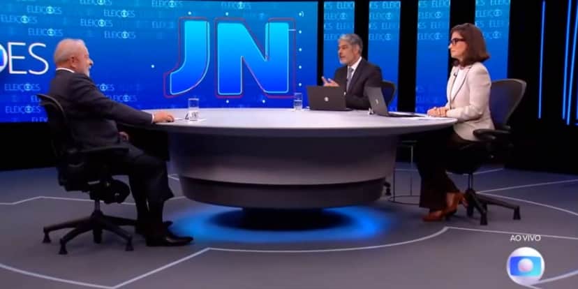 Lula e William Bonner em debate no Jornal Nacional (Reprodução: Globo) Lula e William Bonner em debate no Jornal Nacional (Reprodução: Globo)