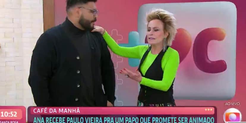 De acordo com Ana Maria, ela ligou para diretora para saber sobre presença de Paulo Vieira no Mais Você (Reprodução) De acordo com Ana Maria, ela ligou para diretora para saber sobre presença de Paulo Vieira no Mais Você (Reprodução)