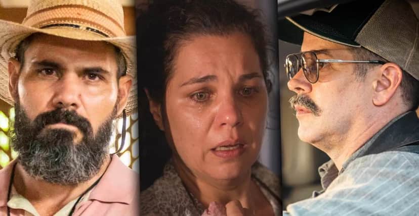 Alcides, Maria Bruaca e Tenório, em Pantanal (Reprodução: Montagem TV Foco) Alcides, Maria Bruaca e Tenório, em Pantanal (Reprodução: Montagem TV Foco)