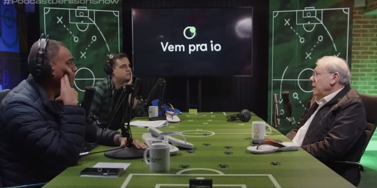 Milton Neves no podcast Denílson Show (Foto: Reprodução/YouTube) Milton Neves no podcast Denílson Show (Foto: Reprodução/YouTube)