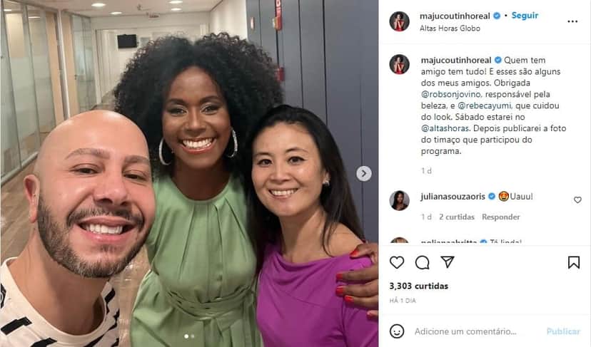 Maju Coutinho confirma ida ao Altas Horas - Foto: Reprodução Maju Coutinho confirma ida ao Altas Horas - Foto: Reprodução