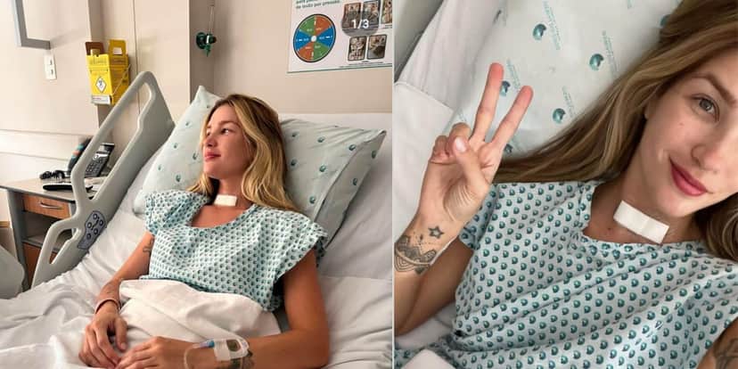 Aline Gotschalg internada no hospital (Foto: Instagram) Aline Gotschalg internada no hospital (Foto: Instagram)