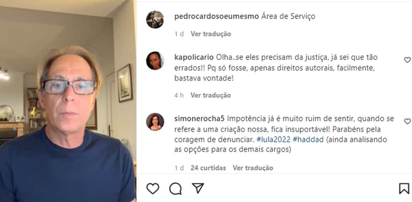 Pedro Cardoso decide expôr que se sentiu vítima de roubo por autora Pedro Cardoso decide expôr que se sentiu vítima de roubo por autora
