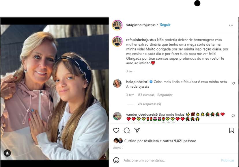 Rafinha Justus se declara a avó - Foto: Reprodução Rafinha Justus se declara a avó - Foto: Reprodução
