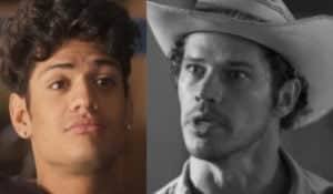 Renato (Gabriel Santana) vai mandar matador tirar a vida de Tadeu (José Loreto) em Pantanal para conquistar Zefa (Paula Barbosa) (Foto: Reprodução / Globo) Renato (Gabriel Santana) vai mandar matador tirar a vida de Tadeu (José Loreto) em Pantanal para conquistar Zefa (Paula Barbosa) (Foto: Reprodução / Globo)