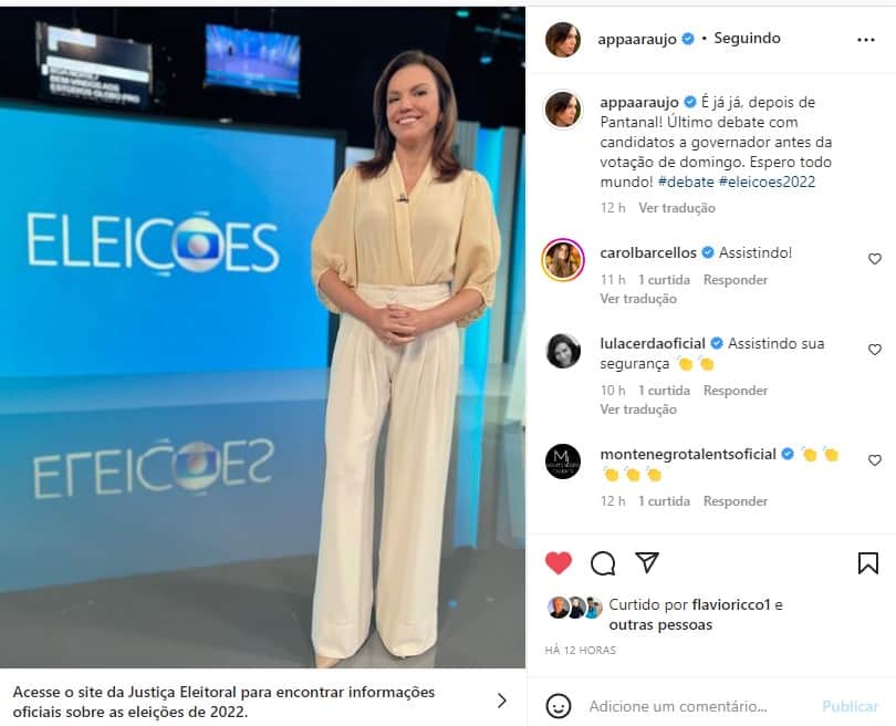 Ana Paula Araújo falou sobre a sua atuação como mediadora no debate entre os candidatos ao governo do Rio de Janeiro Ana Paula Araújo falou sobre a sua atuação como mediadora no debate entre os candidatos ao governo do Rio de Janeiro