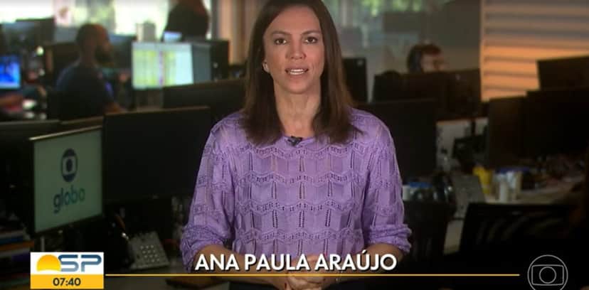 Ana Paula Araújo entrou no meio do Bom Dia São Paulo- Foto: Reprodução/Globo Ana Paula Araújo entrou no meio do Bom Dia São Paulo- Foto: Reprodução/Globo