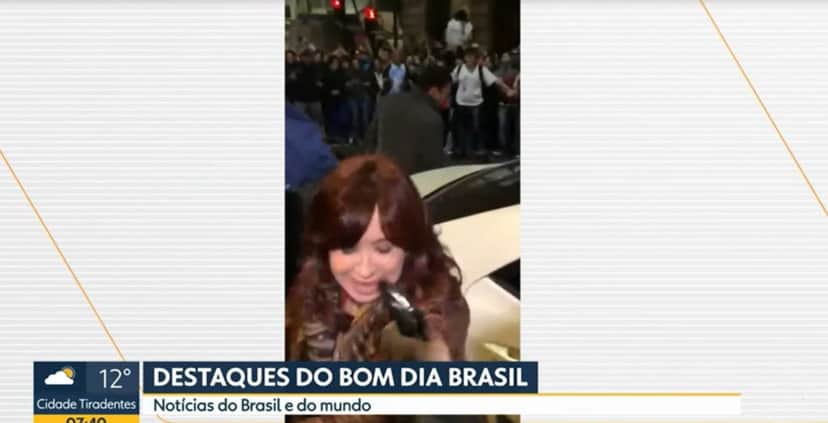 Globo exibiu imagens do atentado contra a vice-presidente da Argentina- Foto: Reprodução Globo exibiu imagens do atentado contra a vice-presidente da Argentina- Foto: Reprodução