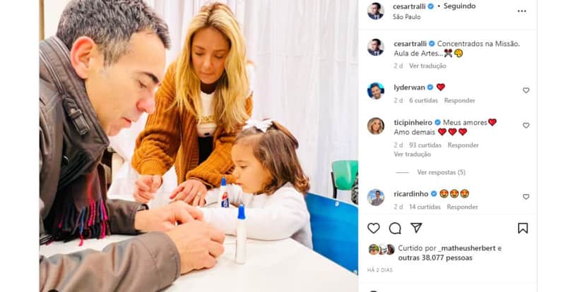 César Tralli e família César Tralli e família