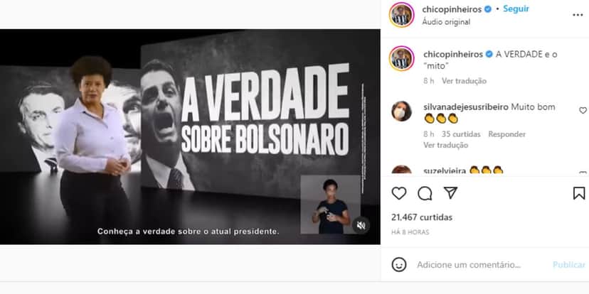 Chico Pinheiro publica vídeo de campanha do PT Chico Pinheiro publica vídeo de campanha do PT